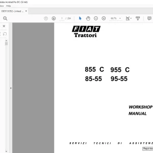 Fiat Trattori 855 C 955 C 85-55 95-55 Workshop Manual - PDF DOWNLOAD