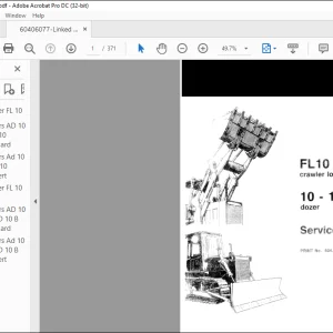Fiatallis FL10 - FL10B Crawler Loader & 10 - 10B Dozer Service Manual (604.06.077) - PDF DOWNLOAD