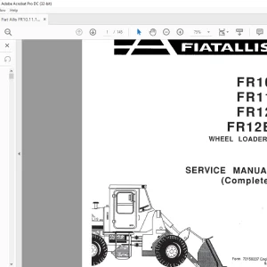 Fiatallis FR10 FR11 FR12 FR128 Wheel Loaders Service Manual (Complete) - PDF DOWNLOAD