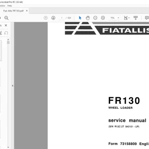Fiatallis FR130 Wheel Loader Service Manual (73158809) - PDF DOWNLOAD