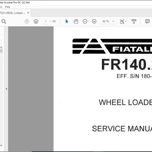 Fiatallis FR140.2 Wheel Loader Service Manual SN 180-UP - PDF DOWNLOAD