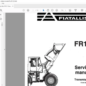 Fiatallis FR15 Transmission Service Manual (604.06.415) - PDF DOWNLOAD