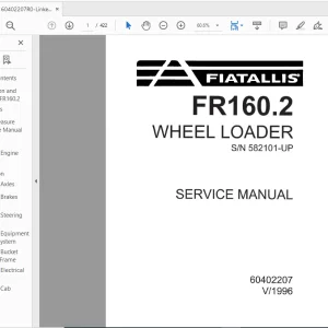 Fiatallis FR160.2 Wheel Loader Service Manual (SN 582101-UP) - PDF DOWNLOAD