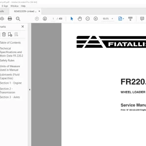 Fiatallis FR220.2 Wheel Loader Service Manual (604.02.209) - PDF DOWNLOAD