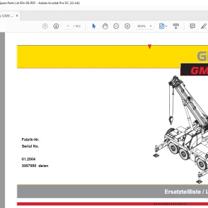 Grove Crane GMK 3055 Spare Parts List Manual 3067950 - PDF DOWNLOAD