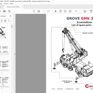 Grove Crane GMK 3055 Spare Parts List Manual 3196979 - PDF DOWNLOAD