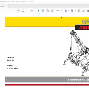 Grove Crane GMK 3055 Spare Parts Manual 3126355 - PDF DOWNLOAD