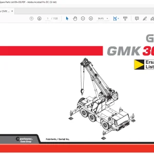 Grove Crane GMK 3055 Spare Parts Manual 3133555 - PDF DOWNLOAD
