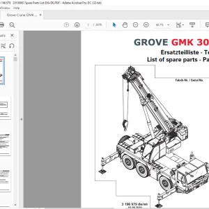 Grove Crane GMK 3055 Spare Parts Manual 3196979 (Vol 1 - Vol 4) - PDF DOWNLOAD