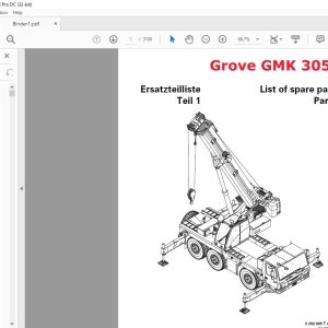 Grove Crane GMK 3055 Spare Parts Manual 3202005T (Vol 1 - Vol 4) - PDF DOWNLOAD