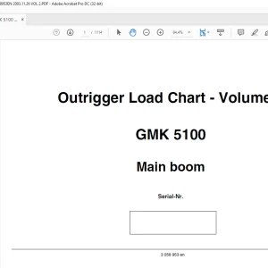 Grove Crane GMK 5100 Outrigger Load Chart Manual 3058953 Vol 2 - PDF DOWNLOAD