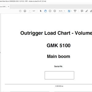 Grove Crane GMK 5100 Outrigger Load Chart Manual Vol 1 - PDF DOWNLOAD