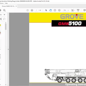 Grove Crane GMK 5100 Working Range Limiter Operating Instructions Manual 2084669 - PDF DOWNLOAD