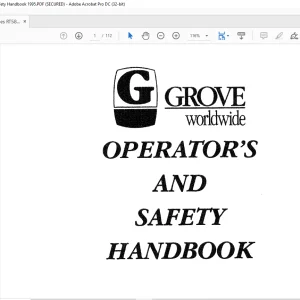 Grove Crane RT58 B-C-D-E Operator's & Safety Handbook Manual - PDF DOWNLOAD