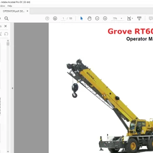 Grove Crane RT600E Operator Manual 486-00 - PDF DOWNLOAD