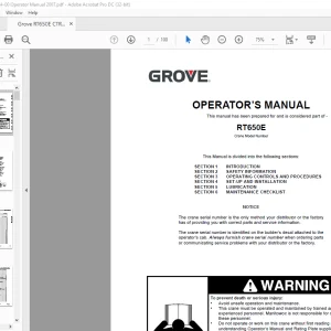 Grove Crane RT650E Operator Manual CTRL124-00 - PDF DOWNLOAD
