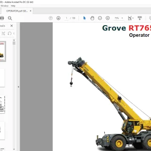 Grove Crane RT765E-2 Operator's Manual 364-03 - PDF DOWNLOAD