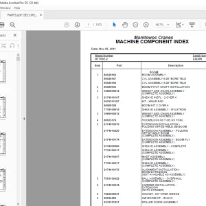 Grove Crane RT765E-2 Parts Catalog Manual SN 232298 - PDF DOWNLOAD