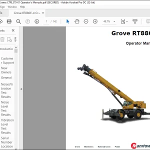 Grove Crane RT880E4 Operator Manual 370-01 - PDF DOWNLOAD