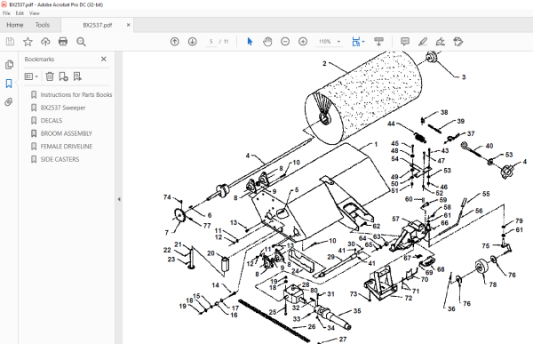 KUBOTA BX2537 Sweeper Parts Books MANUAL- PDF DOWNLOAD - HeyDownloads ...