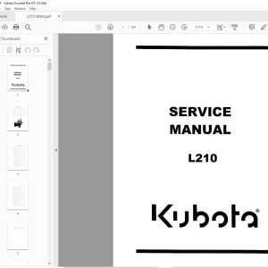 KUBOTA TRACTOR L210 SERVICE MANUAL - PDF DOWNLOAD
