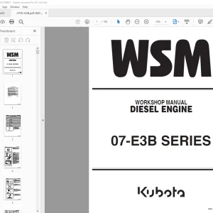 Kubota 07-E3B SERIES Diesel Engine Workshop Manual - PDF DOWNLOAD