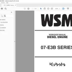 Kubota 07-E3B Series Diesel Engine Workshop Manual - PDF DOWNLOAD