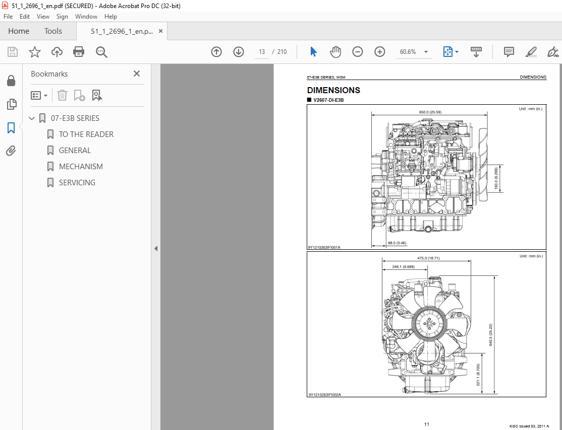 Kubota 07-E3B Series Diesel Engine Workshop Manual - PDF DOWNLOAD ...