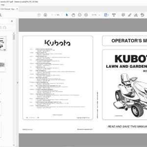 Kubota GR2020G GR2120 GR2120AU Lawn & Garden Tractor Operator's Manual - PDF DOWNLOAD
