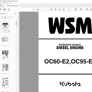 Kubota OC60-E2 OC95-E2 Diesel Engine Workshop Manual - PDF DOWNLOAD