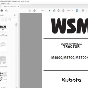 Kubota TRACTOR M4900 M5700 M5700HD WORKSHOP MANUAL - PDF DOWNLOAD