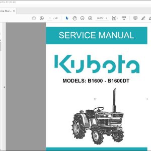 Kubota Tractor B1600 B1600DT Service - HeyDownloads - Manual Downloads