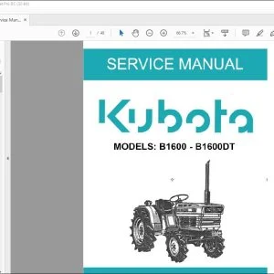 Kubota Tractor B1600 B1600DT Service Manual - PDF DOWNLOAD