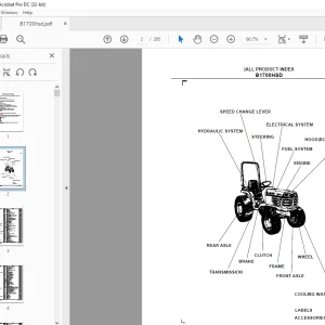 Kubota Tractor B1700HSD Parts Book Manual - PDF DOWNLOAD