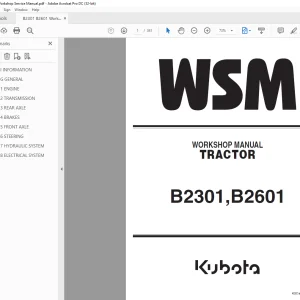 Kubota Tractor B2301 B2601 Workshop Manual - PDF DOWNLOAD