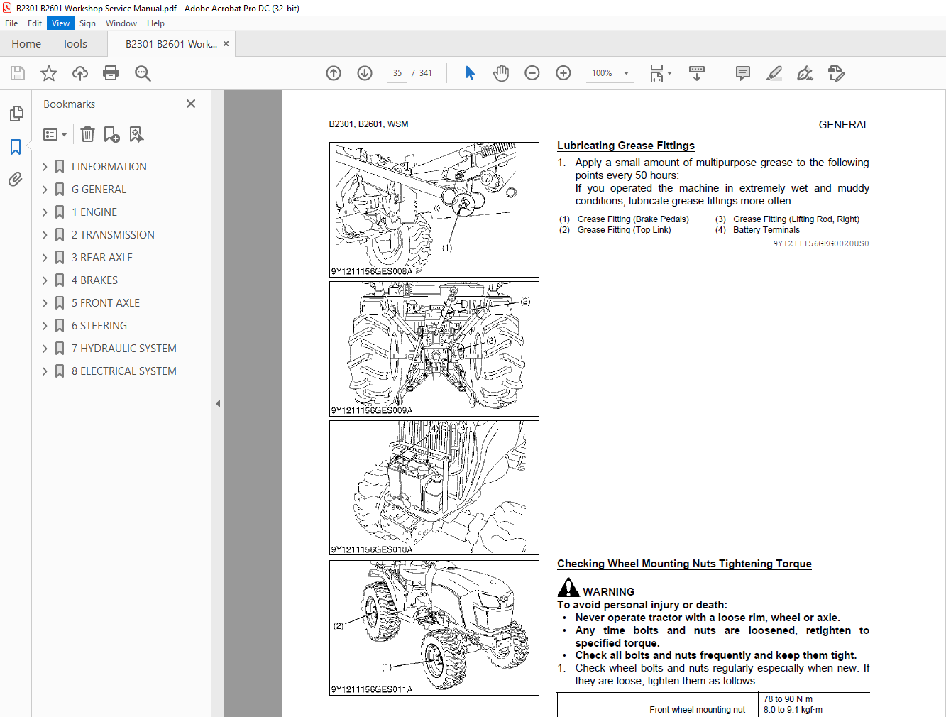 Kubota Tractor B2301 B2601 Workshop Manual - PDF DOWNLOAD ...