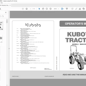 Kubota Tractor B2650 B3350 B3350SU Operator's Manual - PDF DOWNLOAD