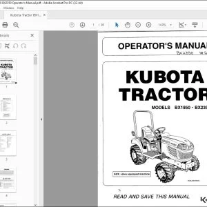 Kubota Tractor BX1850 BX2350 Operator's Manual - PDF DOWNLOAD