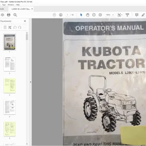 Kubota Tractor L2800 L3400 Operator's Manual - PDF DOWNLOAD