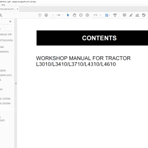 Kubota Tractor L3010 L3410 L3710 L4310 L4610 Workshop Manual - PDF DOWNLOAD