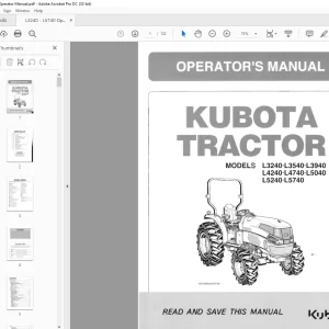 Kubota Tractor L3240·L3540·L3940·L4240·L4740·L5040·L5240·L5740 Operator's Manual - PDF DOWNLOAD