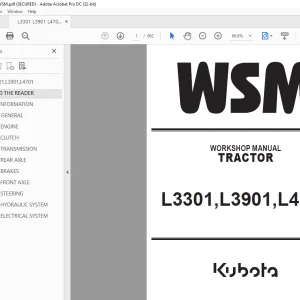 Kubota Tractor L3301,L3901,L4701 Workshop Manual - PDF DOWNLOAD