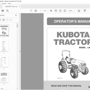 Kubota Tractor L4600 Operator's Manual - PDF DOWNLOAD
