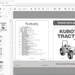 Kubota Tractor L4701 Operator's Manual - PDF DOWNLOAD