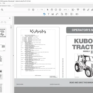 Kubota Tractor M100GX·M110GX M126GX·M135GX Operator's Manual 3Y206-9971-1 - PDF DOWNLOAD