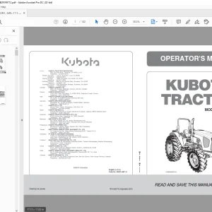 Kubota Tractor M5-091 M5-111 Operator's Manual - PDF DOWNLOAD