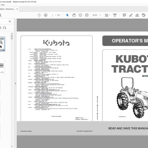 Kubota Tractor MX4800 MX5200 MX5800 Operator's Manual - PDF DOWNLOAD
