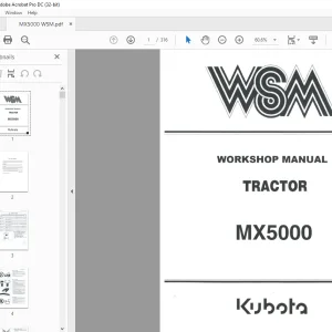 Kubota Tractor MX5000 Workshop Manual - PDF DOWNLOAD