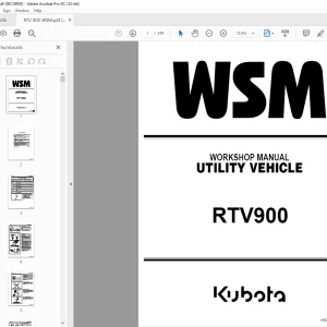 Kubota Tractor RTV900 Utility Vehicle Workshop Manual - PDF DOWNLOAD