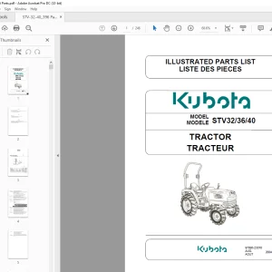 Kubota Tractor STV32 STV36 STV 40 Illustrated Parts List Manual - PDF DOWNLOAD